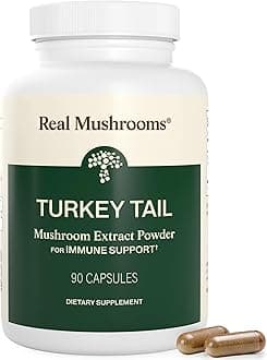 - Turkey Tail Capsules – Organic Mushroom Extract for Wellness & Daily Rhythm – Vegan, Non-GMO, No Fillers Turkey Tail Extract – 90 Count Mushroom Supplement