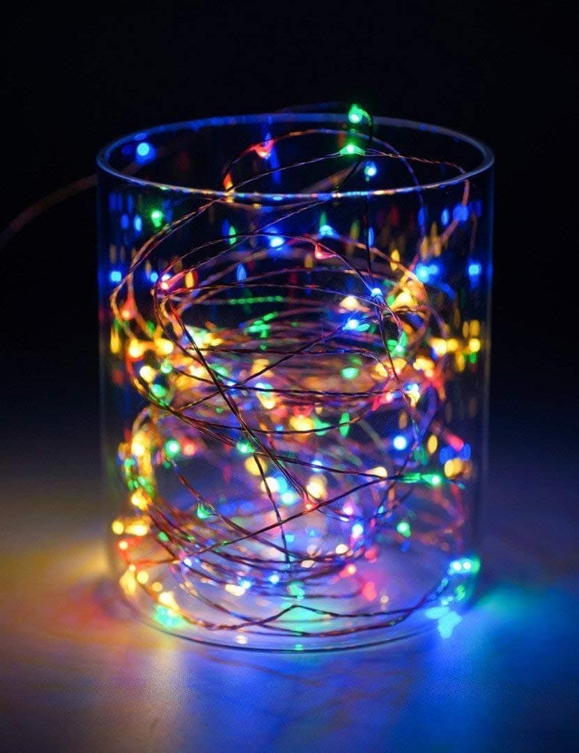 LED String Lights 39 ft with 100 LEDs 2 Modes, Outdoor Solar Fairy lighting Waterproof Decorative Lights for Bedroom, Patio, Parties (colorful)