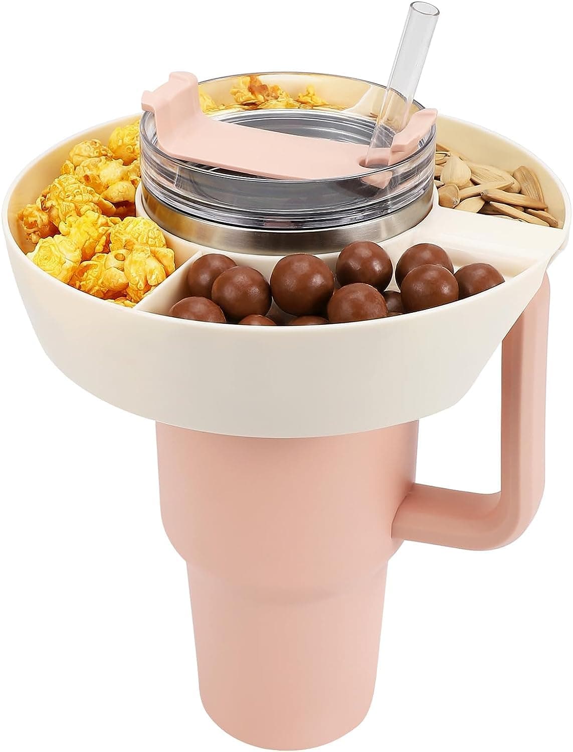 Snack Bowl for Stanley Cup, Reusable Snack Ring Compatible with Stanley Quencher H2.0 40oz Tumbler with Handle, Cute Water Bottle Accessories