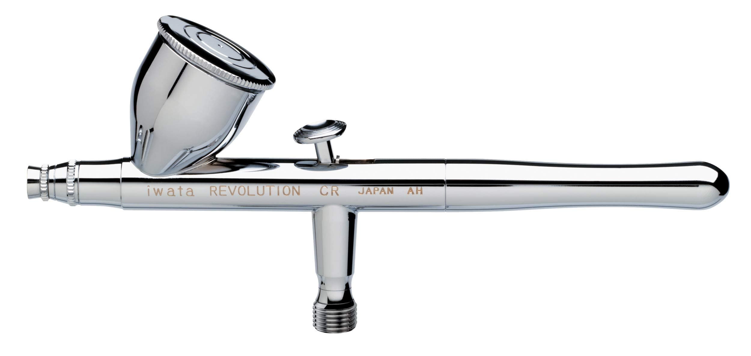 Iwata Revolution HP-CR Gravity Feed Dual Action Airbrush – Easy Control, Smooth Spray at Low air pressures, 7 ml Cup - General Spraying and Beginners Base and top Coat, Models, Makeup, Art Projects