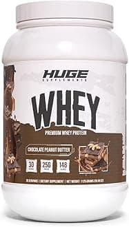 Huge Whey, Protein Powder for Muscle Gain, 25g Protein, 12g EAAs, Supports Muscle Growth, Performance & Recovery (Chocolate Peanut Butter, 30 Servings)