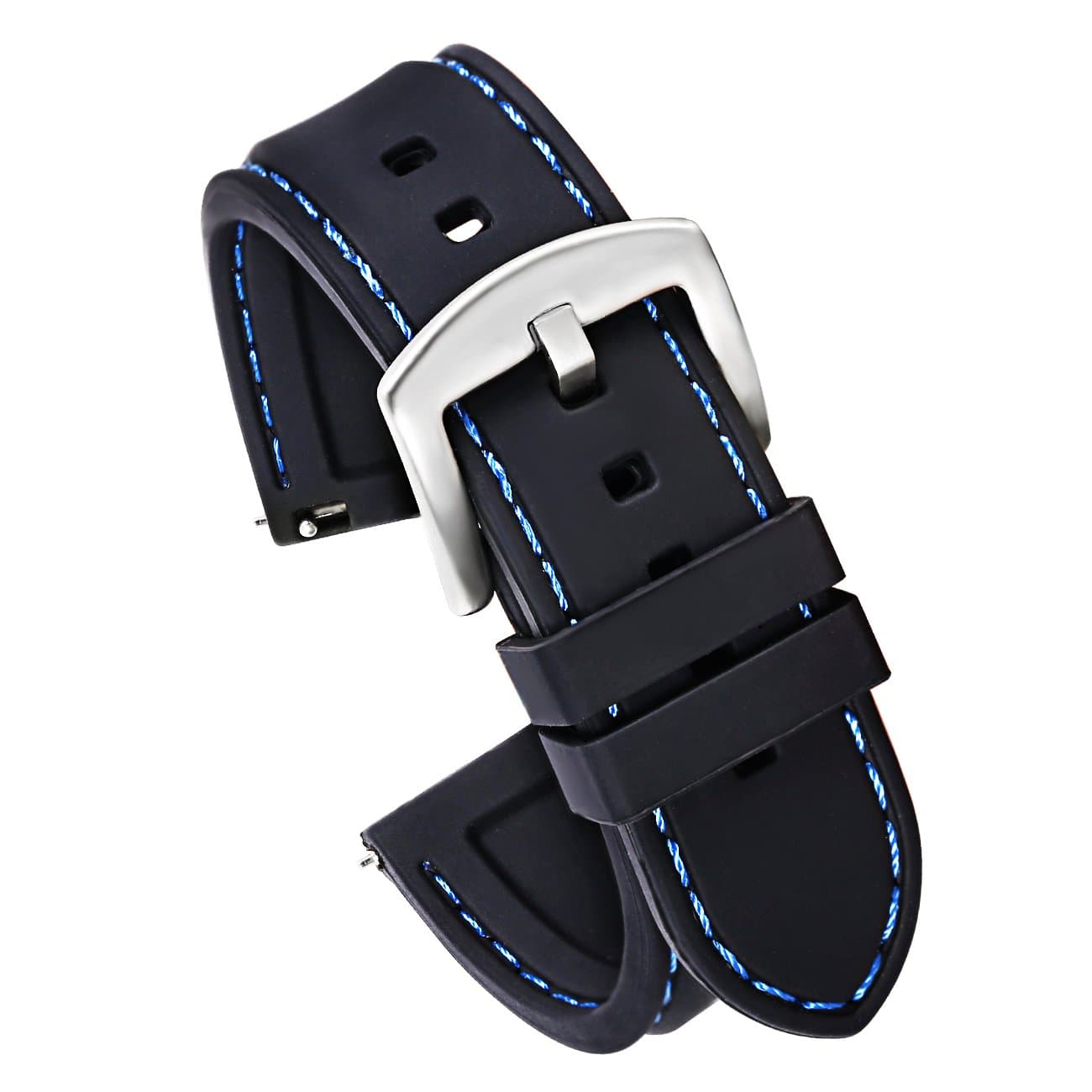 Carty Quick Release Watch Straps (20mm or 22mm) - Soft Silicone Rubber Replacement Watch Band