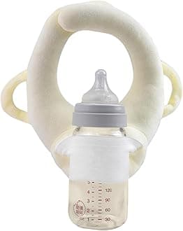 Bottle Holder, Adjustable Feeding Pillow, Ergonomic Bottle & Breastfeeding Pillow with High, Plush Bottles Support Pillow, Washable, Soft (No Bottles)