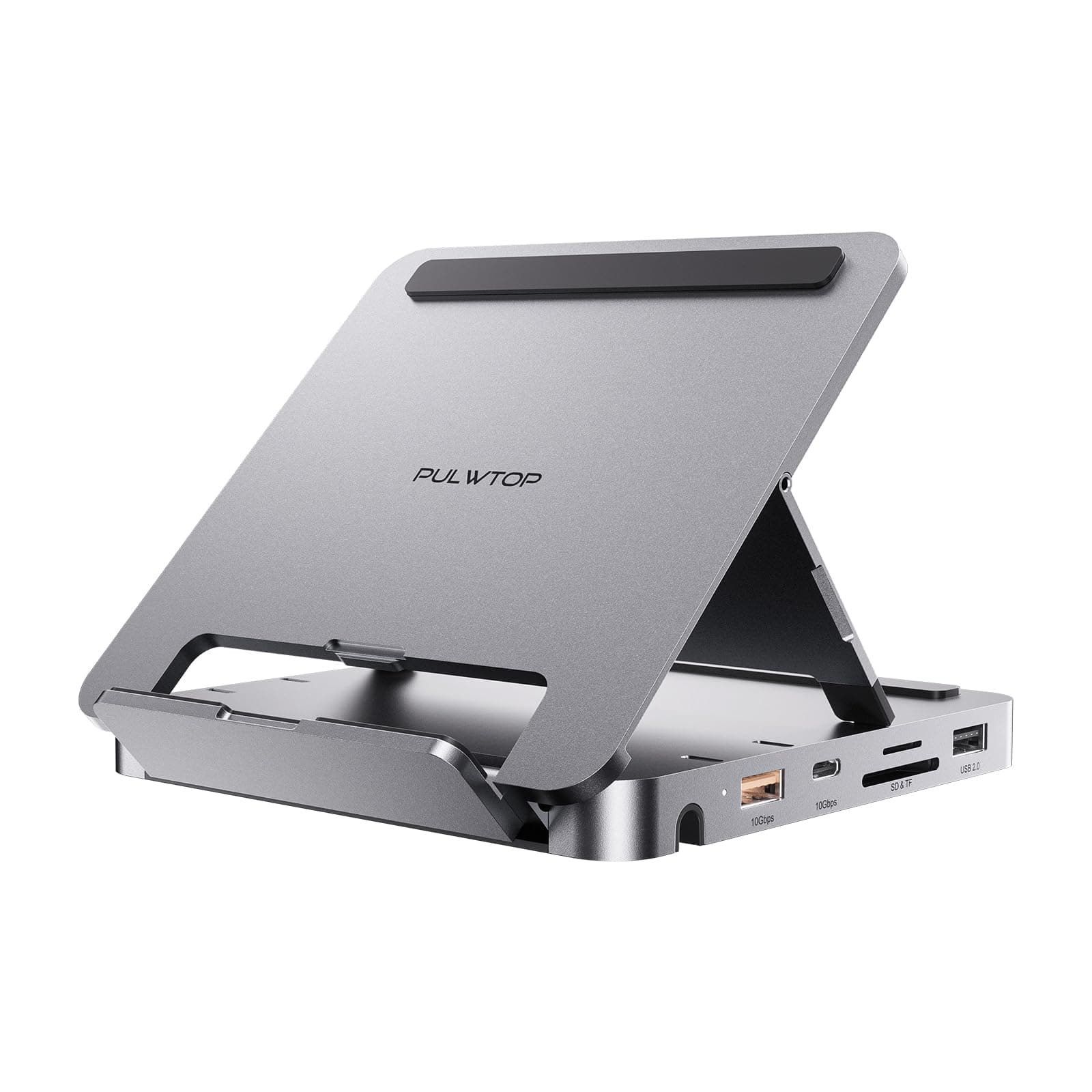 USB C Hub for iPad Pro, Docking Station for iPad, 4K@60Hz HDMI, 100W PD Aluminum Dock with SSD Enclosure, Foldable Stand Dock for i-Pad, i-Pad Hub for i-Pad Pro/Mini 6th Gen,M1 M2,M4 (Grey-1)