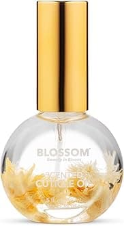 Blossom Cuticle Oil for Nails, Hydrating, Moisturizing, Gourmand Scented Nail Oil Cuticle Care, Infused with Real Flowers, Made in USA, 0.5 fl. oz, Almond Biscotti