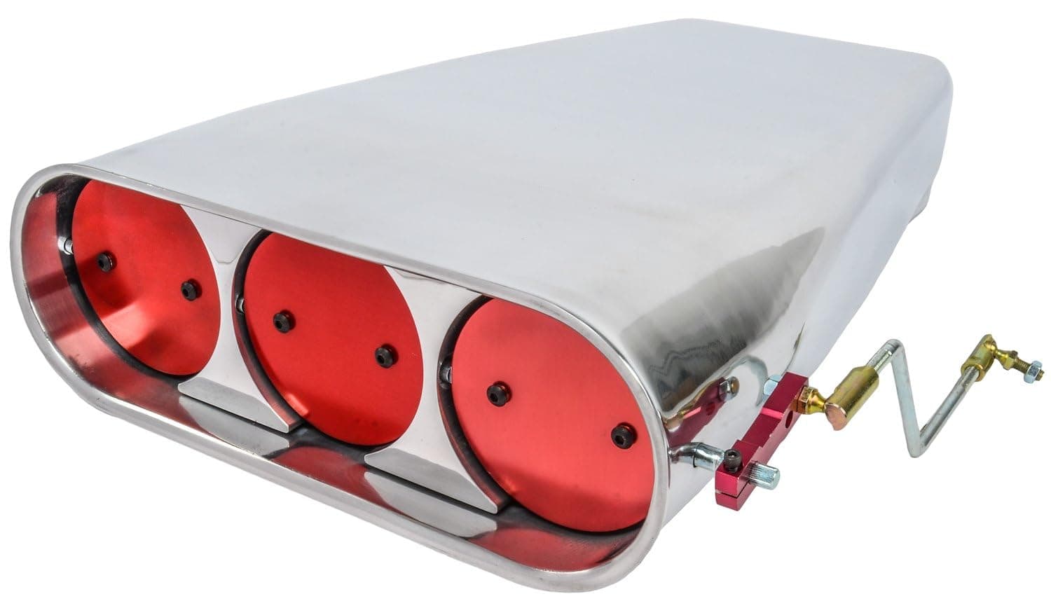 Bug Catcher Style Scoop | Fits Single or Dual 4-Barrel Carburetors | Smooth Design | Polished | Includes Butterflies, Linkage, Elements, And Assembly/Mounting Hardware