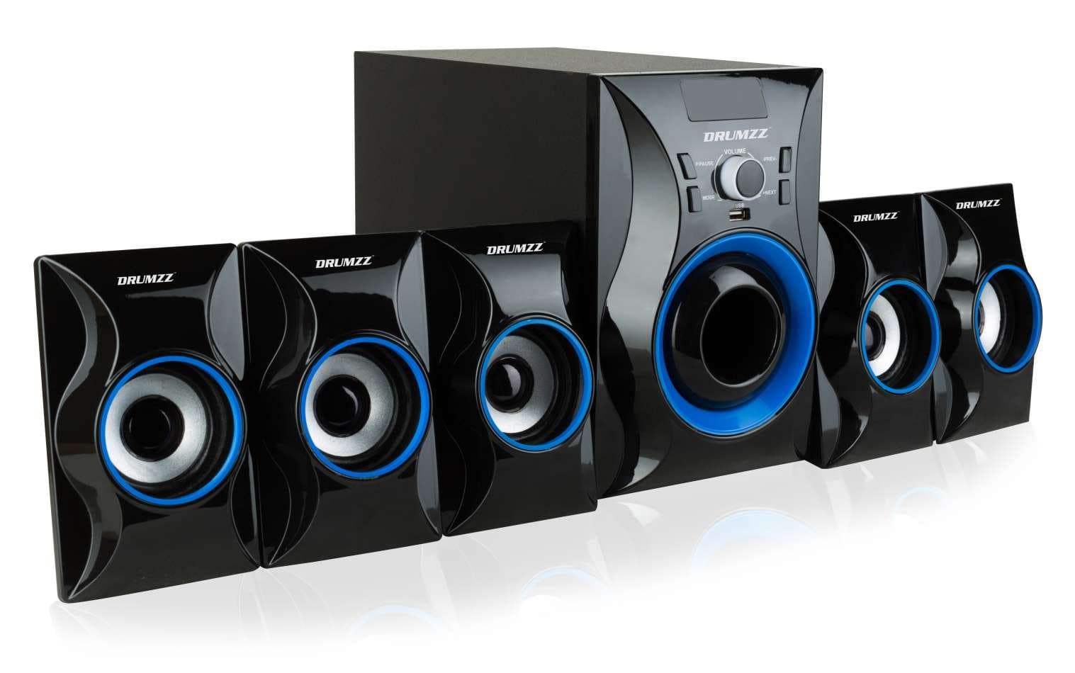 DRUMZZ 5.1 Bluetooth Home Theater System Multimedia Speaker with FM, USB,SD Card Reader, All Function Remote - HT-3030(5.1) BT