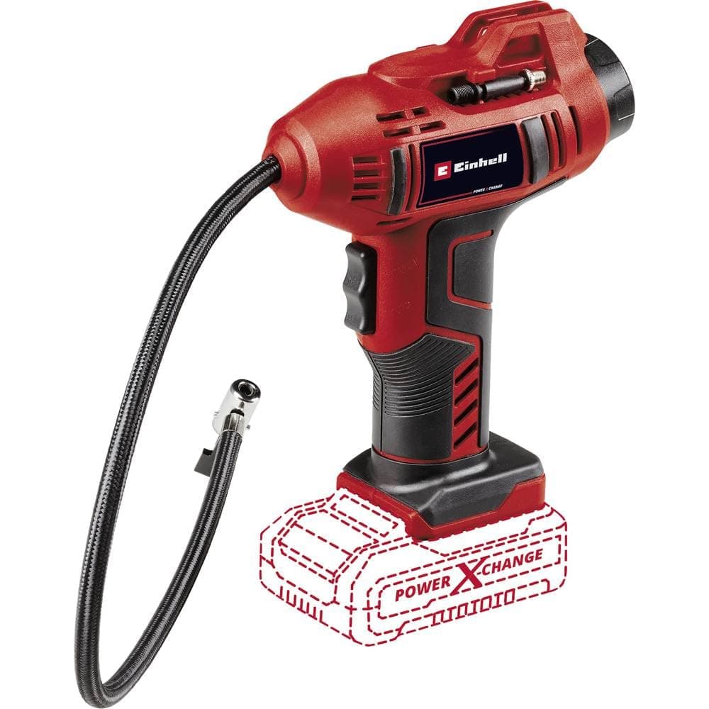 CE-CC 18 Li-Solo Power X-Change Cordless Car Compressor (Li-Ion, 18 V, max. 11 bar, 60 cm Compressed Air Hose, Automatic Shut-Off Function, Battery and Charger not Included)