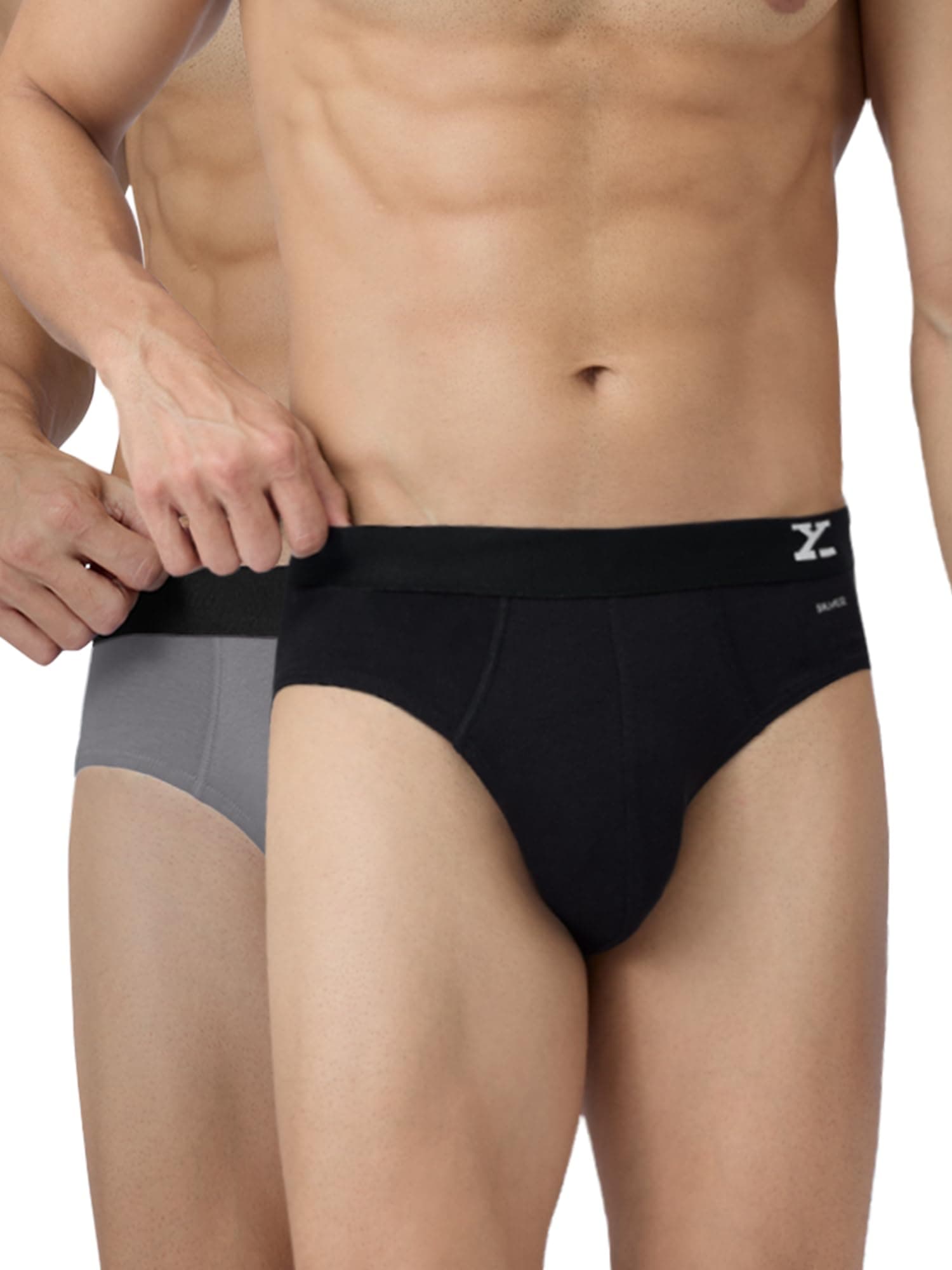 Men's Aero Super Combed Cotton Regular Fit Solid Antibacterial Briefs with No Marks Waistband (Pack of 2)