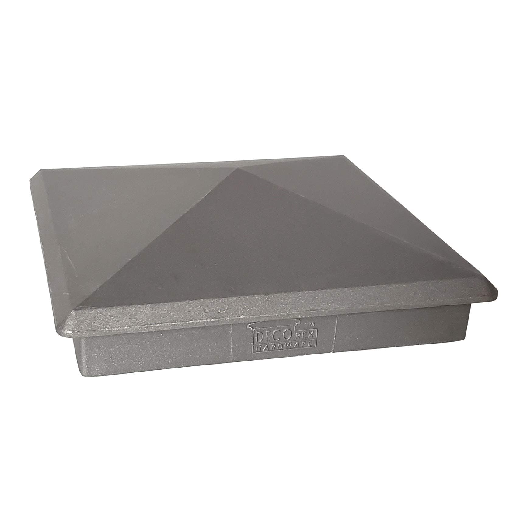 True 6" x 6" Heavy Duty Aluminium Pyramid Post Cap for Wood Posts - Natural Mill Finish/Sandblasted
