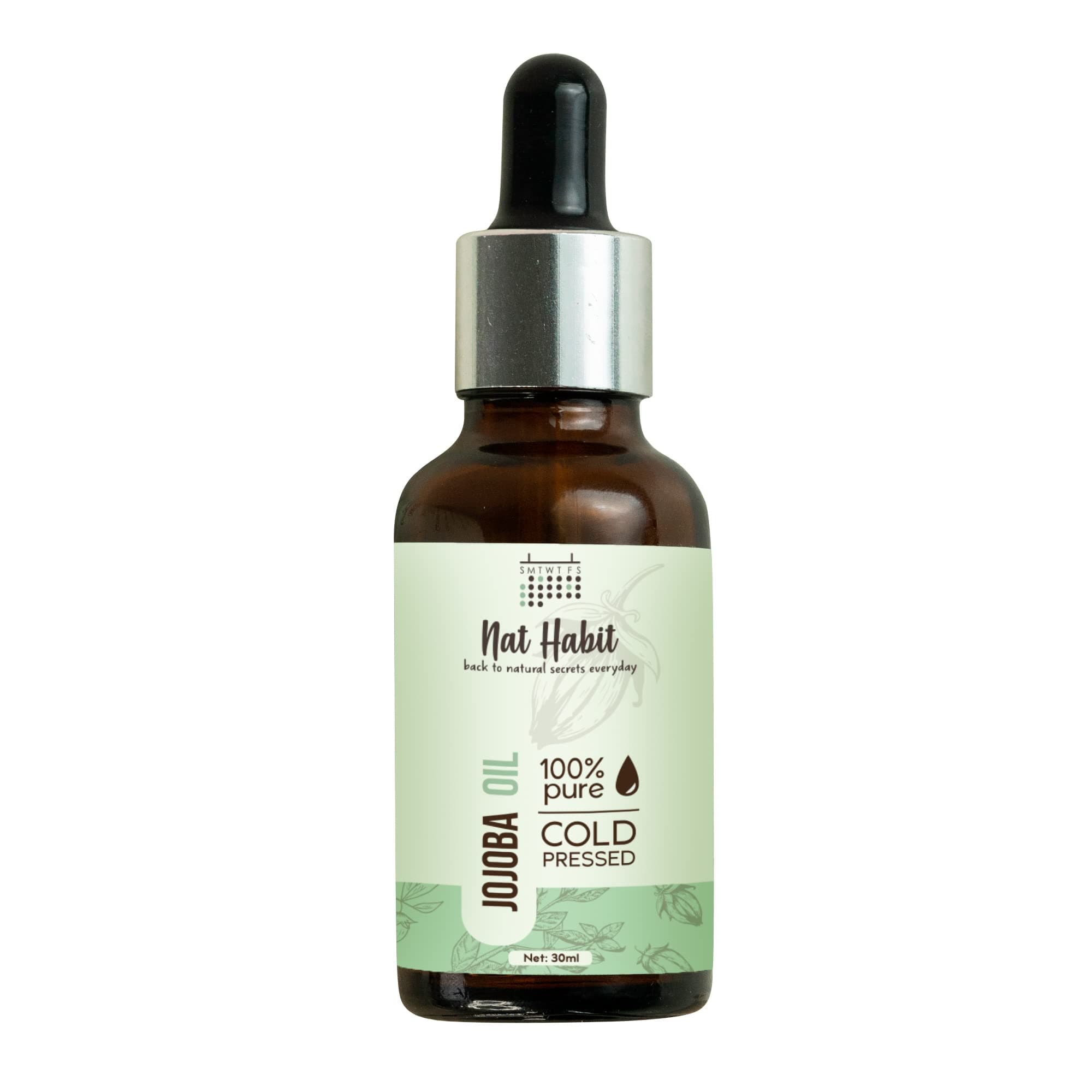 Cold Pressed 100% Pure Jojoba Oil for Skin & Hair With Vitamin E, Omega-9, Mineral Free - (30ml)