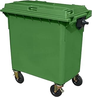 Green 770 ltr Wheelie Bin - Mid Size 4-Wheel Wheelie Bin - Tough & Durable - For All Your Outdoor Rubbish & Recycling - EN840 Certified & Tested