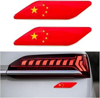 2 PCS 3D Tricolor Flag Emblem, Car Exterior Emblem Badge Sticker Decal, Vehicle Fender Bumper Decals, 3D Aluminum Declaration Badge for All Models, Universal Car Accessories (China)