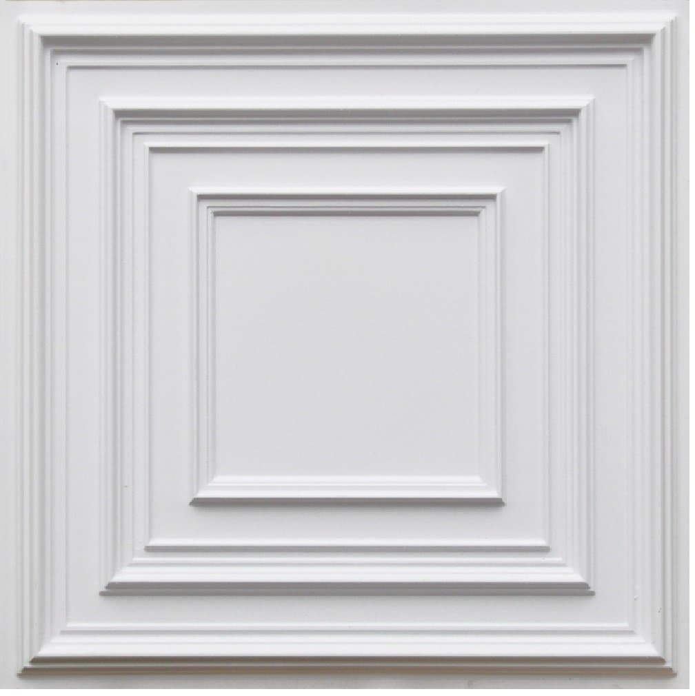 From Plain To Beautiful In Hours 222 Schoolhouse PVC 2' x 2' Lay-in or Glue-up Ceiling Tile (Covers / 100 sq.ft), White Matte, 25 Piece