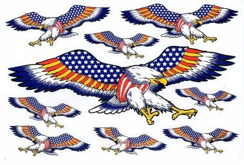 "5 Sheets" Eagle Hawk Falcon Sticker Car Racing Motocross Decal Motorcycle Truck Graphic Logo Bicycle Bike Stickers Fire Flame