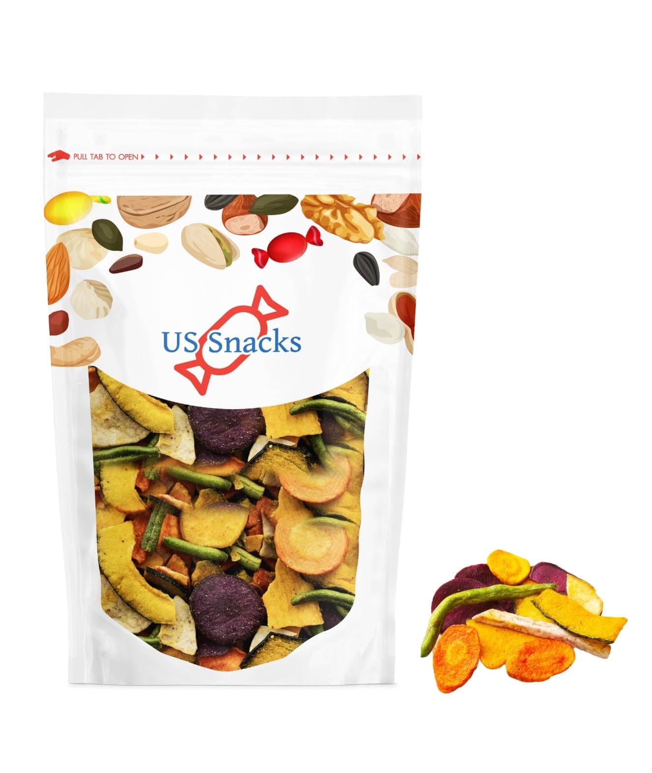 US Snacks - Vegetable Chips, Sea-Salted Dried Mixed Veggie Chips (1 Pound (Pack of 1))