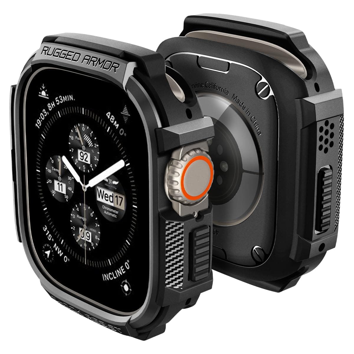 Rugged Armor Case Compatible with Apple Watch Ultra 3/2/1 49mm - Black
