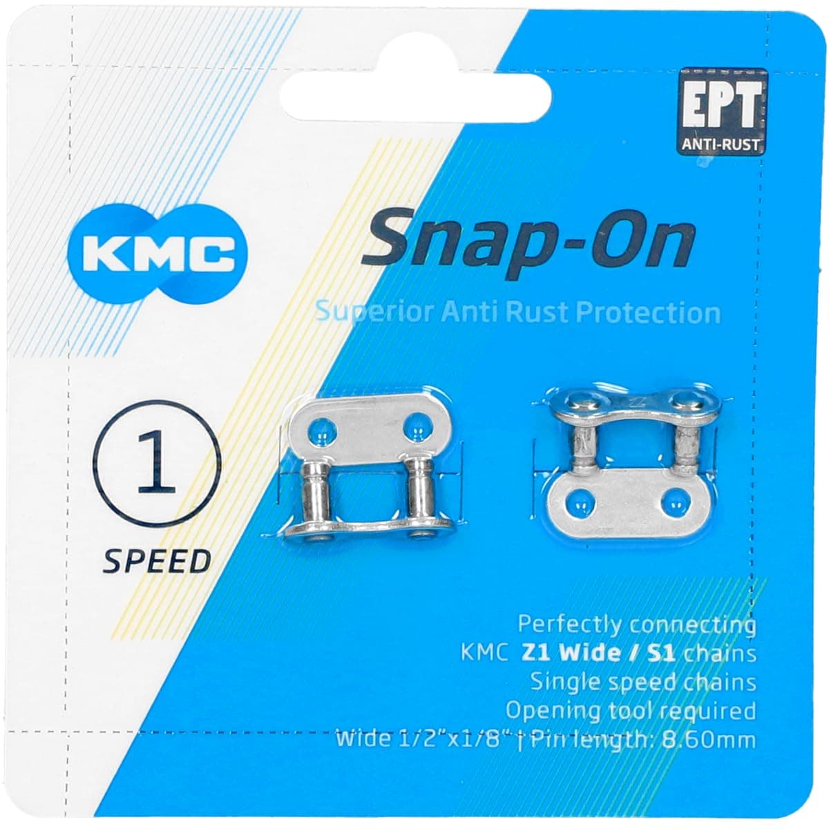 Single Speed EPT Snap-On Link, Dark Silver, Wide (1/8")