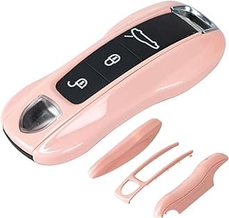 AeroBon 3-Piece Painted Key Fob Cover Compatible with Porsche Key Shell, Key Fob Shell Replacement (MK2, Morandi Pink)