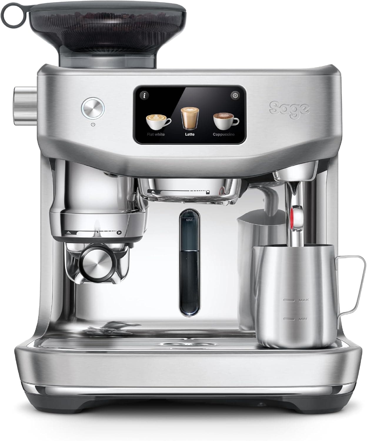 Sage - The Oracle Jet – Espresso Machine with Grinder, Auto Grind & Tamp, Manual & Auto Milk Frother, LCD Display–Brushed Stainless Steel-UAE Version, 2 Year Manufacturer Warranty,Free Coffee from RAW