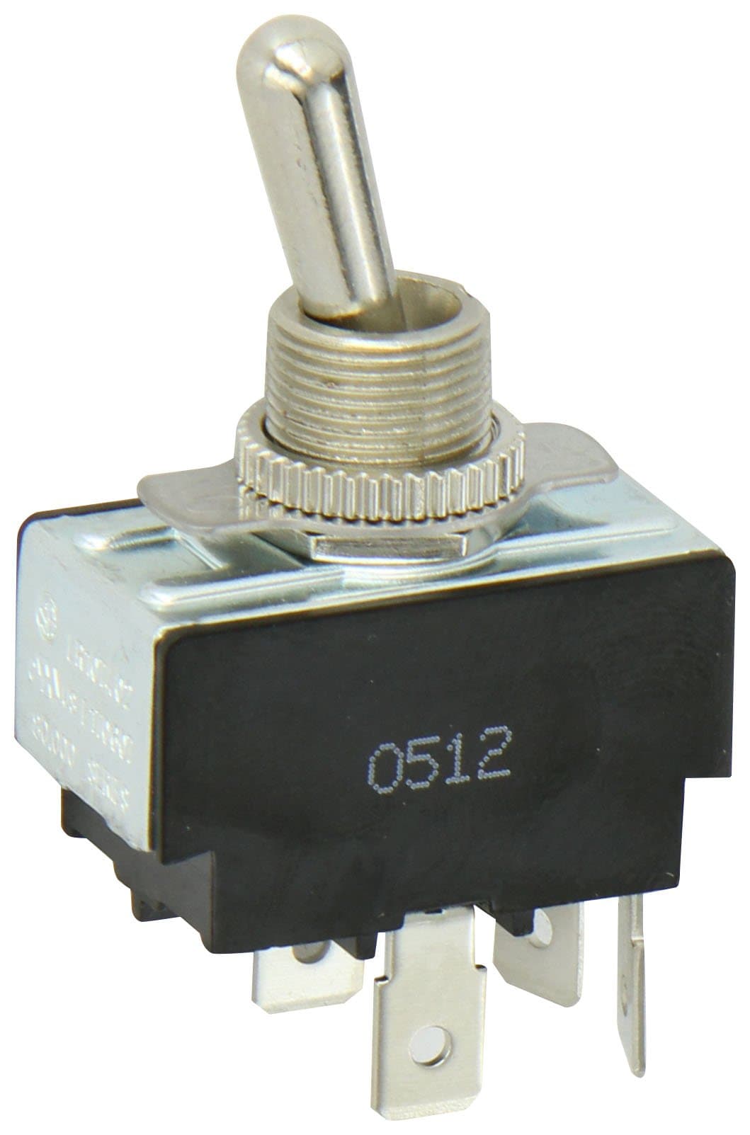 NSI 78080TQ Industries, LLC Toggle Switch, Maintained Contact and Multiple Pole, On Off Circut Function, DPST, Brass/Nickel Actuator, 15/10 amps at 125/250 VAC, 0.250 Quikconnect Connection