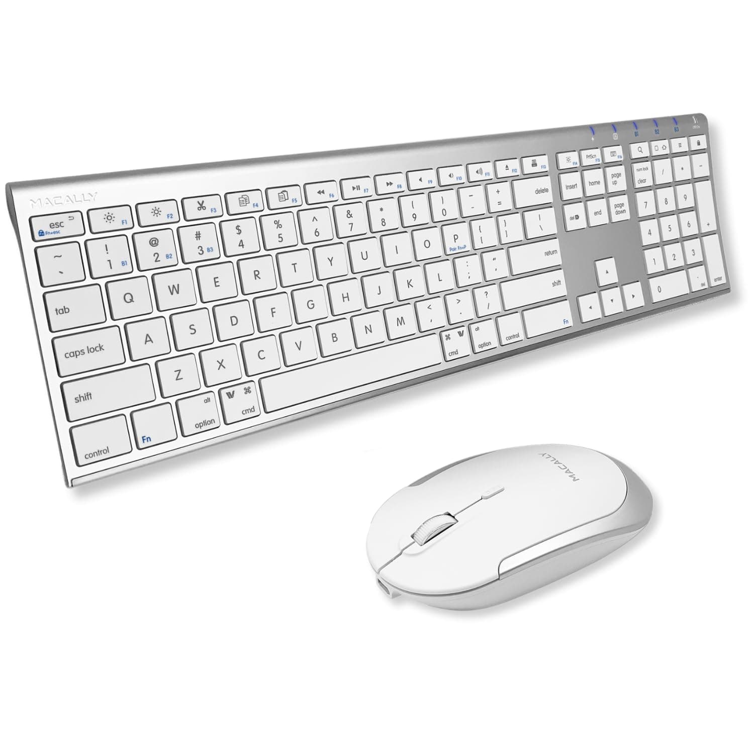Premium Bluetooth Keyboard and Mouse for Mac | Compatible Wireless Apple Keyboard and Mouse Combo (110 Keys Multi-Device Rechargeable) for MacBook Pro/Air and iMac