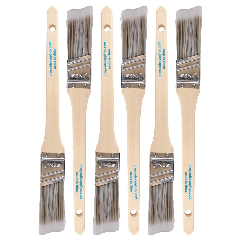 Vermeer Paint Brushes - 6-Pack - 1" Angle Sash Brushes for All Latex and Oil Paints & Stains - Home Improvement - Interior & Exterior Use