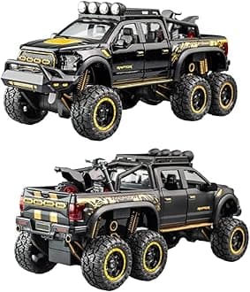 Kiddie Galaxia® Big Size Ford Raptor F150 Model Car 1:28 Scale Exclusive Alloy Metal Pull Back Die-cast Car Metal Pullback Toy car Openable Doors & Light Music Birthday Gift 【Colors as Per Stock】