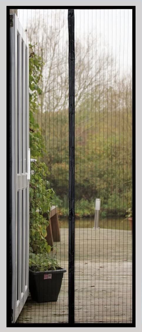 DOOREASY Magnetic Screen Wide Range Sizes Screen Door, Full Frame Loop Sewn Polyester Mesh, Add-on Magnets and Weight Bars(Fits Doors up to 30"x79")