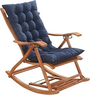 Lounger Cushion Pad, Garden Patio Thick Large Rocking Chair Cushion, Recliner Relax Chair Pad, for Rattan Recliner Indoor Outdoor,navy,48 * 120cm