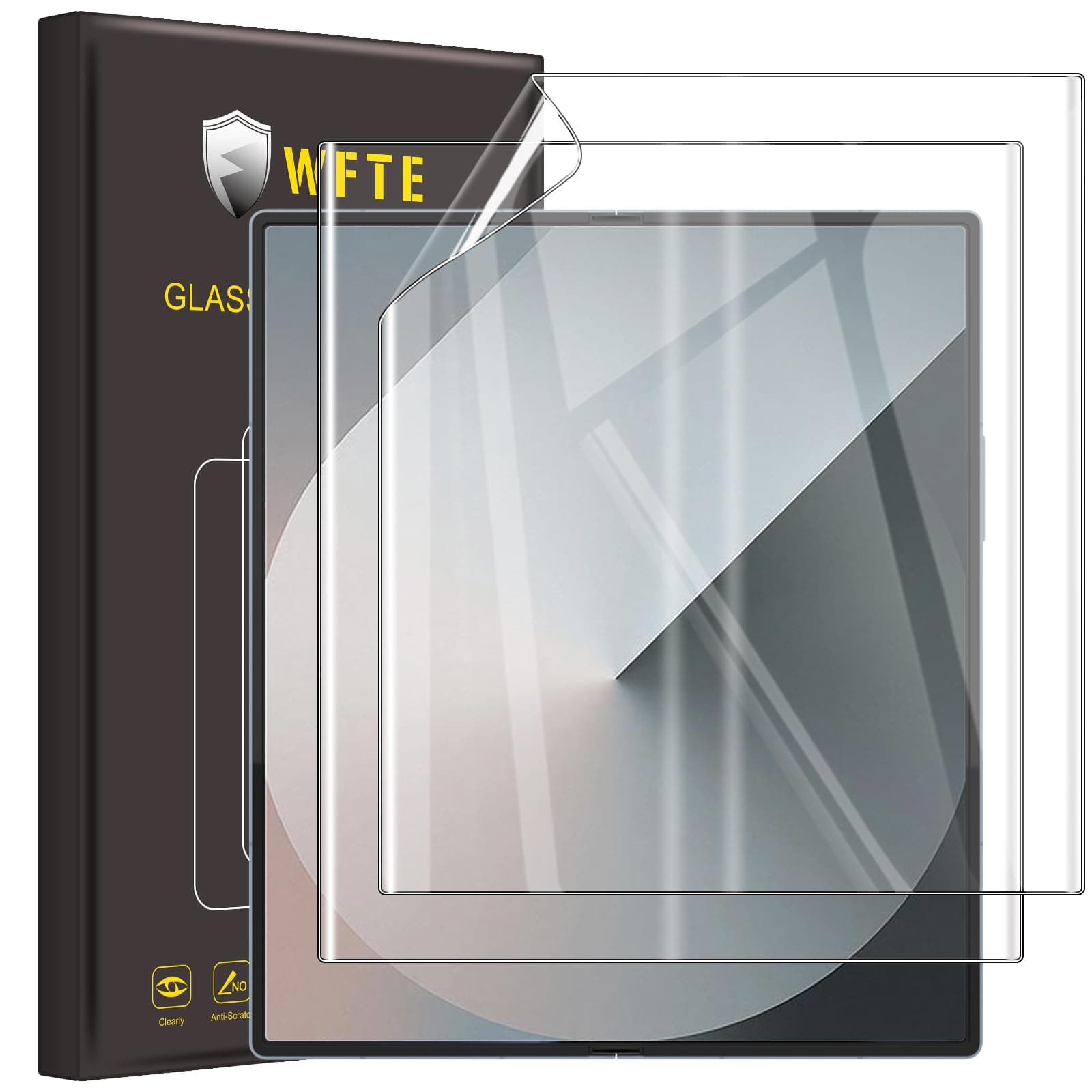 WFTE Screen Protector for Samsung Galaxy Z Fold 6/Z Fold6,[2-Pack] Flexible TPU Film Screen Protector [Full Coverage] [HD Clear] [Bubble Free][Fingerprint unlock support](Transparent)