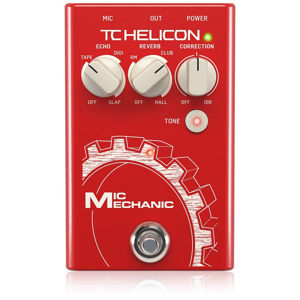 TC Helicon MIC MECHANIC 2 Ultra-Simple Battery-Powered Vocal Effects Stompbox with Reverb, Echo and Pitch Correction