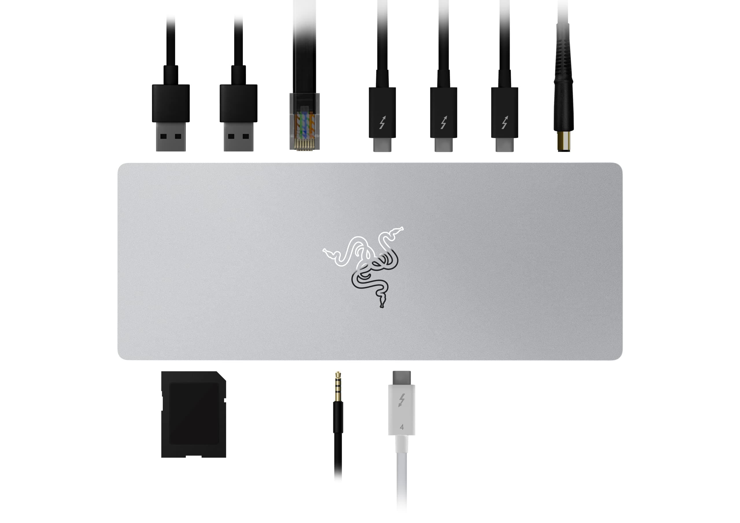 Razer Thunderbolt 4 Dock for Mac - 10 Ports in One - Dual 4K or Single 8K Video - Windows, Mac, and Thunderbolt 3 Compatible - Mercury White