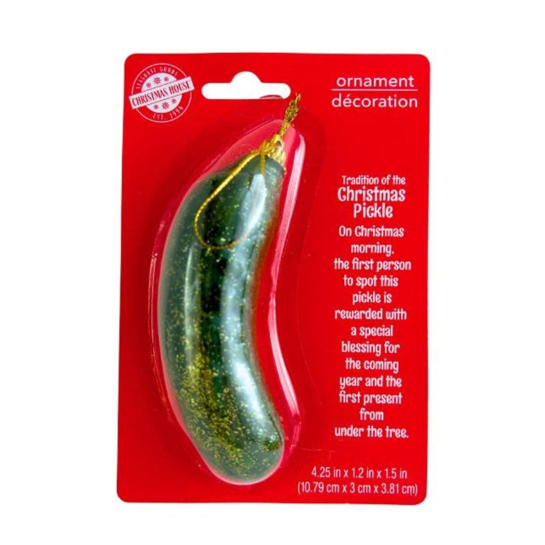 Traditional German Plastic, Christmas Pickle Ornament