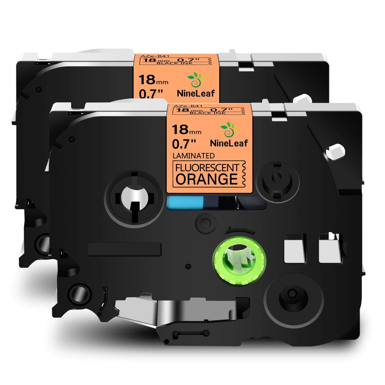 2 Pack Compatible for Brother P-Touch TZEB41 TZ-B41 TZB41 TZe-B41 3/4" 0.7 inch x 16.4 ft(5m) Black on Fluorescent Orange Laminated TZe TZ Label Tape use in PT-E550 PT-D600 PT-D400 PT-P710BT