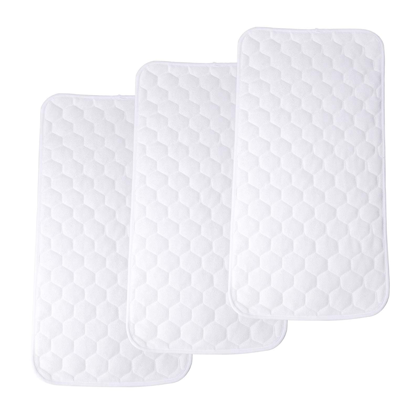 3 Pcs Bamboo Waterproof Changing Pad Liners - 27 x 13 Inches Thicker Soft Baby Diaper Liners Portable Waterproof Changing Mat Cover for Infant Diaper Changing Table Pad
