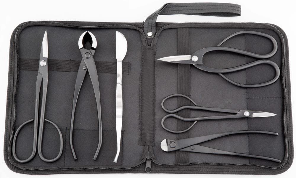 Beginner bonsai tool kit 6 PCS Long Handle Scissors Round Edge Cutter Root Pruning Scissors Wire Cutter Bonsai Tweezers