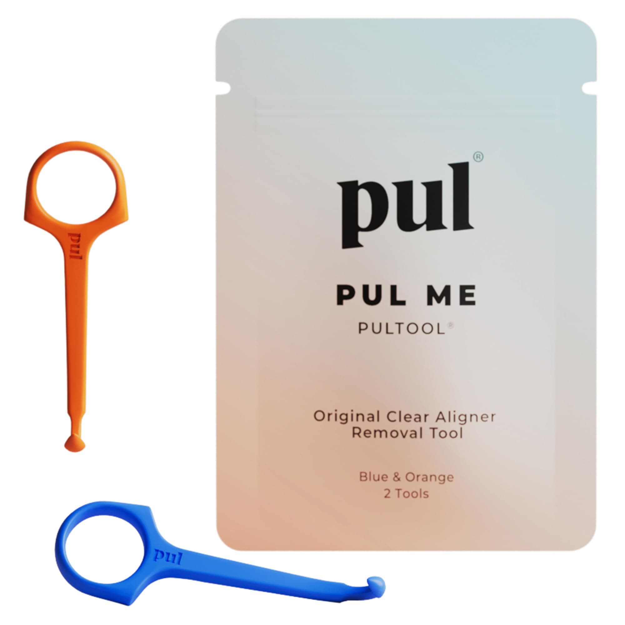 Clear Aligner Removal Tool for Invisalign by PULTOOL - Smile Direct Club Removal Tool - Invisible Aligner Remover - Aligner Remover - Retainer Remover (Orange & Blue)