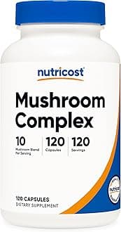 Mushroom Complex Supplement, 120 Capsules for 120 Servings per Bottle - 10 Mushroom Blend (Includes Reishi, Maitake, Shiitake, Lion's Mane, and More) - Non-GMO and Gluten Free