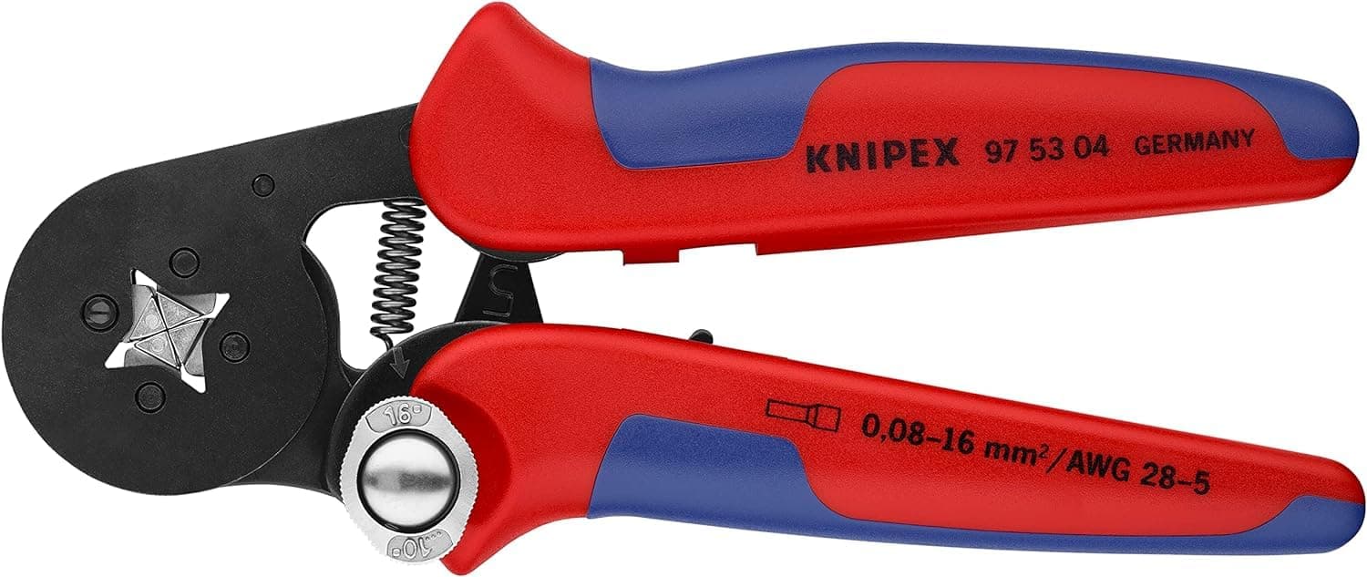 KNIPEX Self-Adjusting Crimping Pliers for Wire Ferrules, 0.08-16 mm², Square Compression, Crimping Tool, Wire Crimper, 97 53 04