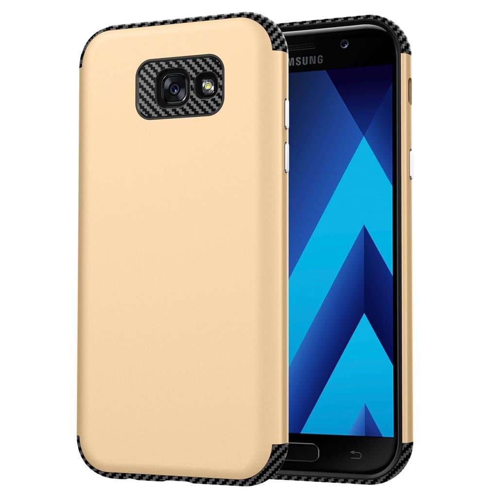 Galaxy A7 2017 Case, ARRYNN Slim Fit[Lightweight] Anti-Scratch Shockproof Dual Layer Protective Bumper Case for Samsung Galaxy A7 2017(Gold)