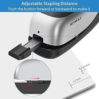 Electric Stapler for Desk, Automatic Stapler Desktop, Office Staplers Electric, AC or Battery Powered Staplers Heavy Duty Office Use, with Reload Reminder & Release Button, 25 Sheets Capacity, Silver