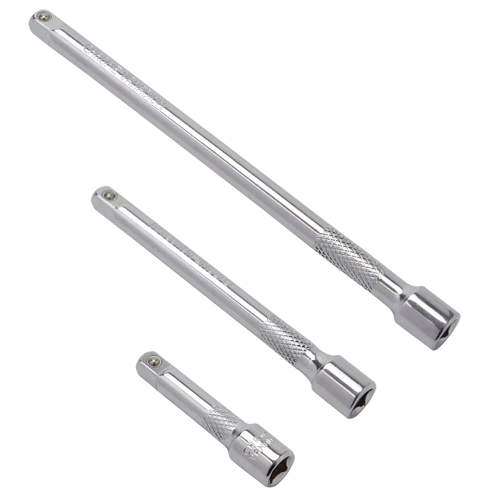 3 Pieces 3/8 Inch Drive Socket Extension Set Includes 3 6 10 Inch Extensions Premium Chrome Vanadium Steel with Mirror Finish