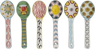 Ceramic Coffee Spoons Set of 6 – Multipurpose Teaspoons for Espresso/Tea/Dessert | Assorted Bright Colors, Lead-Free | Dishwasher/Microwave Safe | Cute Decorative Spoons for Kitchen & Gifts