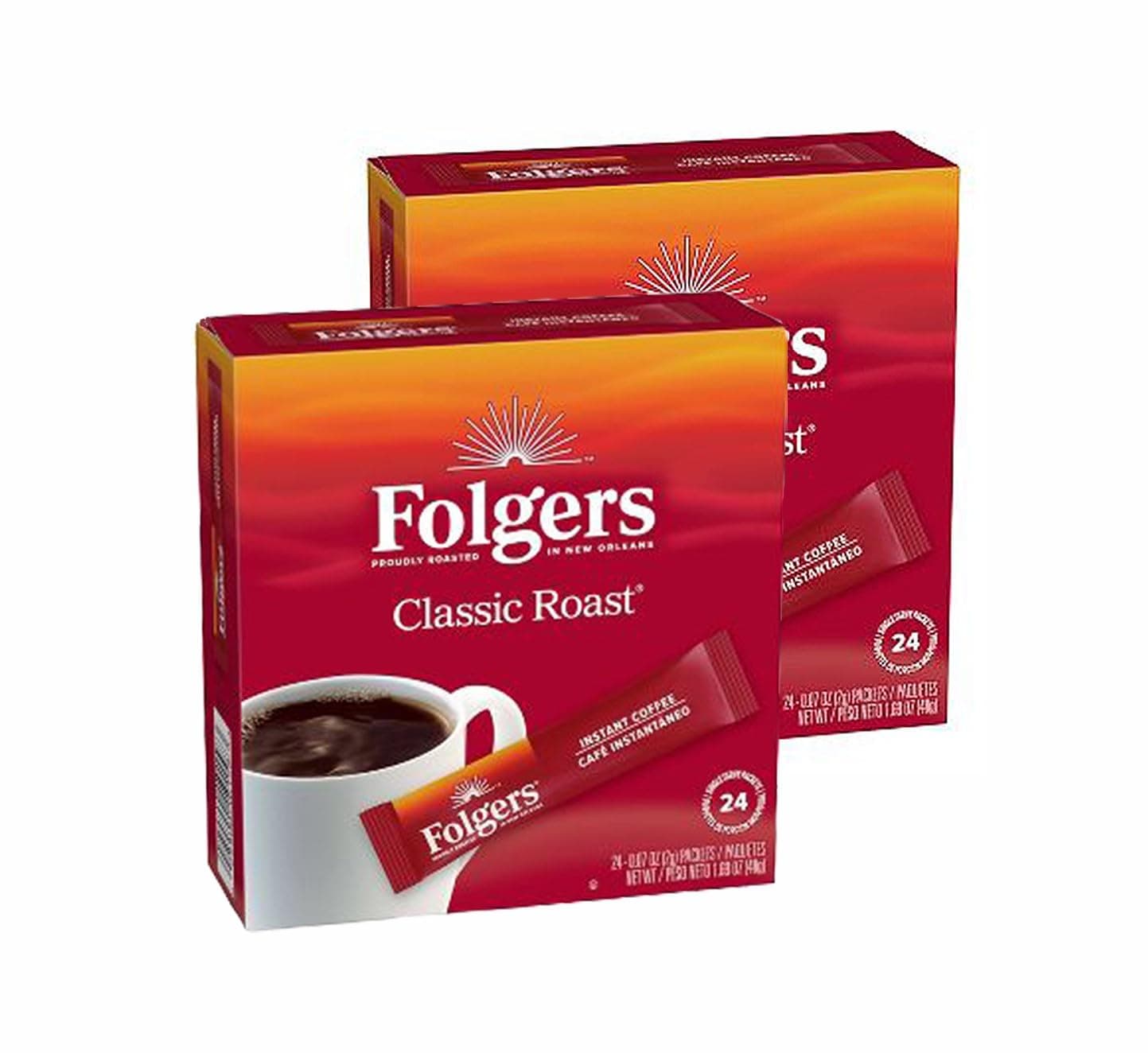 Classic Roast Instant Coffee Single Serve - 24 Packets (2 Count)