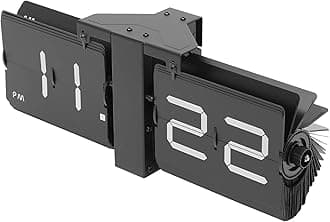 Flip Clock, Tabletop Wall Flip Clock, Battery Operated, Digital Display Screen, High Accuracy, Two Types of Installation, for Living Room, Bedroom