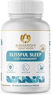 Maharishi Ayurveda Blissful Sleep Tablets | Non-Habit Forming, Melatonin-Free | Ayurvedic Sleep Support with Ashwagandha | Clinically Researched | Promotes Deep Sleep | 60 Tablets | Pack of 1