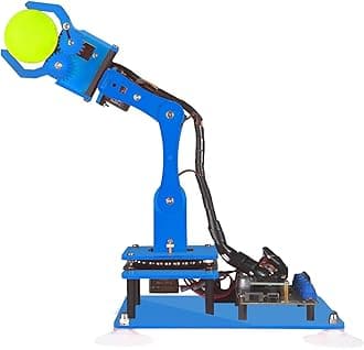 5-DOF Robot Kit 5Axis Robotic Arm Toys Compatible with Arduino IDE Programmable DIY Coding STEM with OLED Display Code and PDF as Gift for Adults Kids 15+ - Blue
