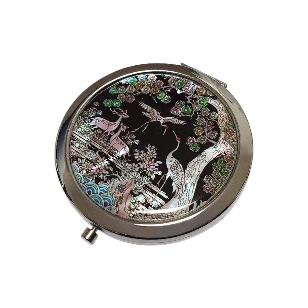 [DAILSY SSUUP] Na-Jeon-Chil-Ki is One-Touch Folding Compact Mirror - 2-Sided with 1x/2x Magnifying Mirror, perfact for Handbags, Purses, etc. [Deer]