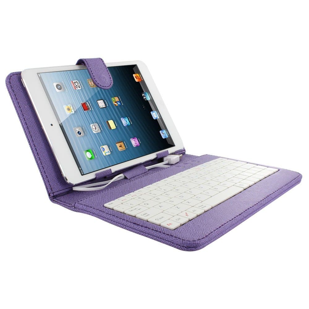 MKT Universal Tablet Stand PU Leather Case Cover with USB Keyboard For Android Windows MID Tablet PC